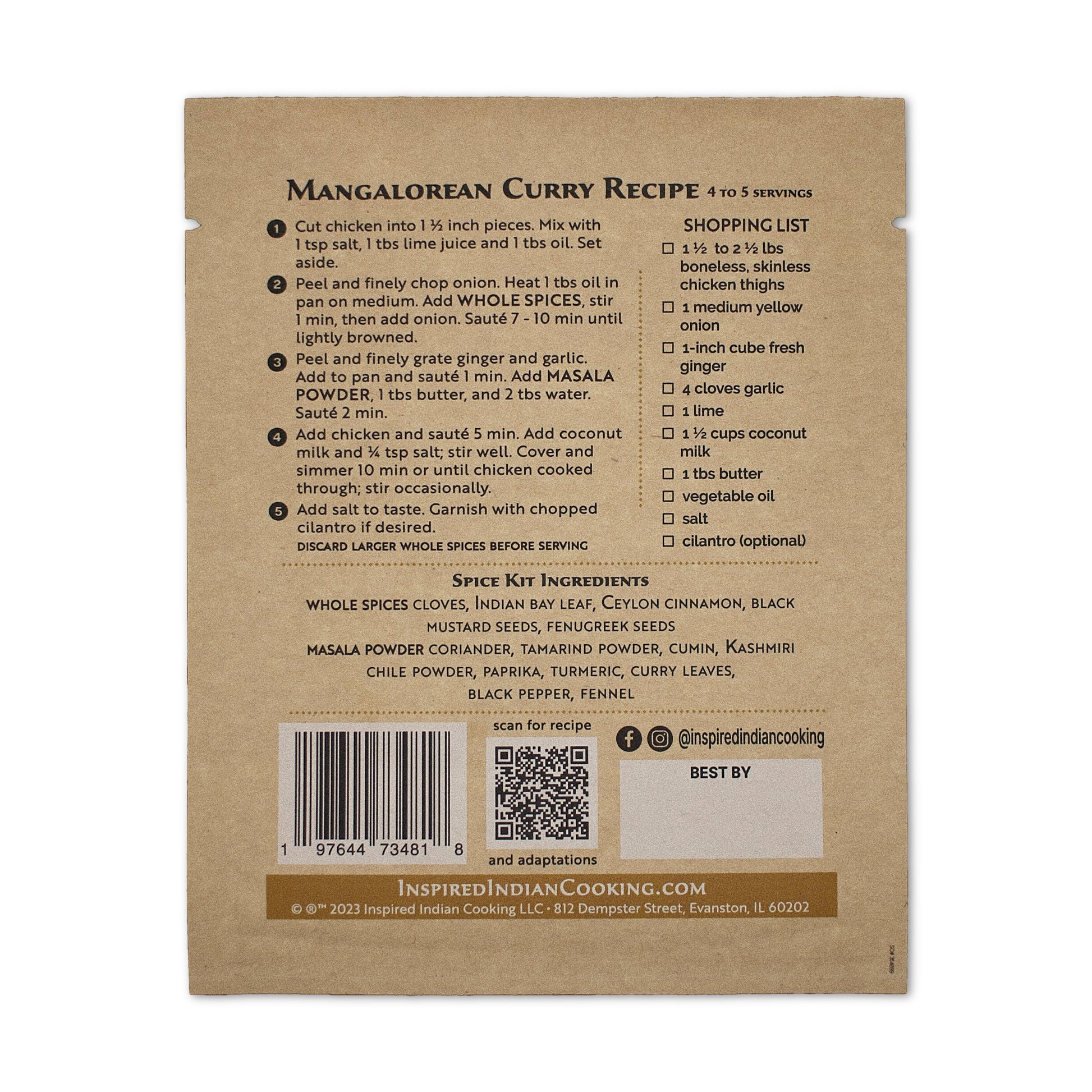 Mangalorean Curry back Package