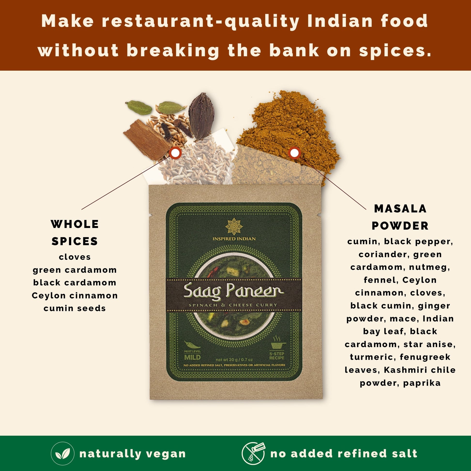 Restaurant Quality Indian food