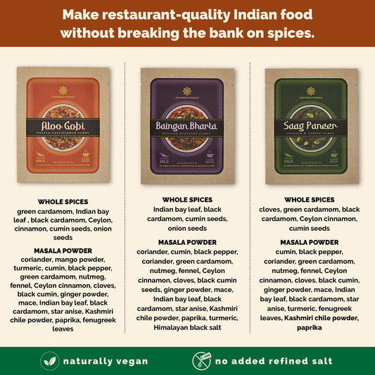 Restaurant quality Indian food