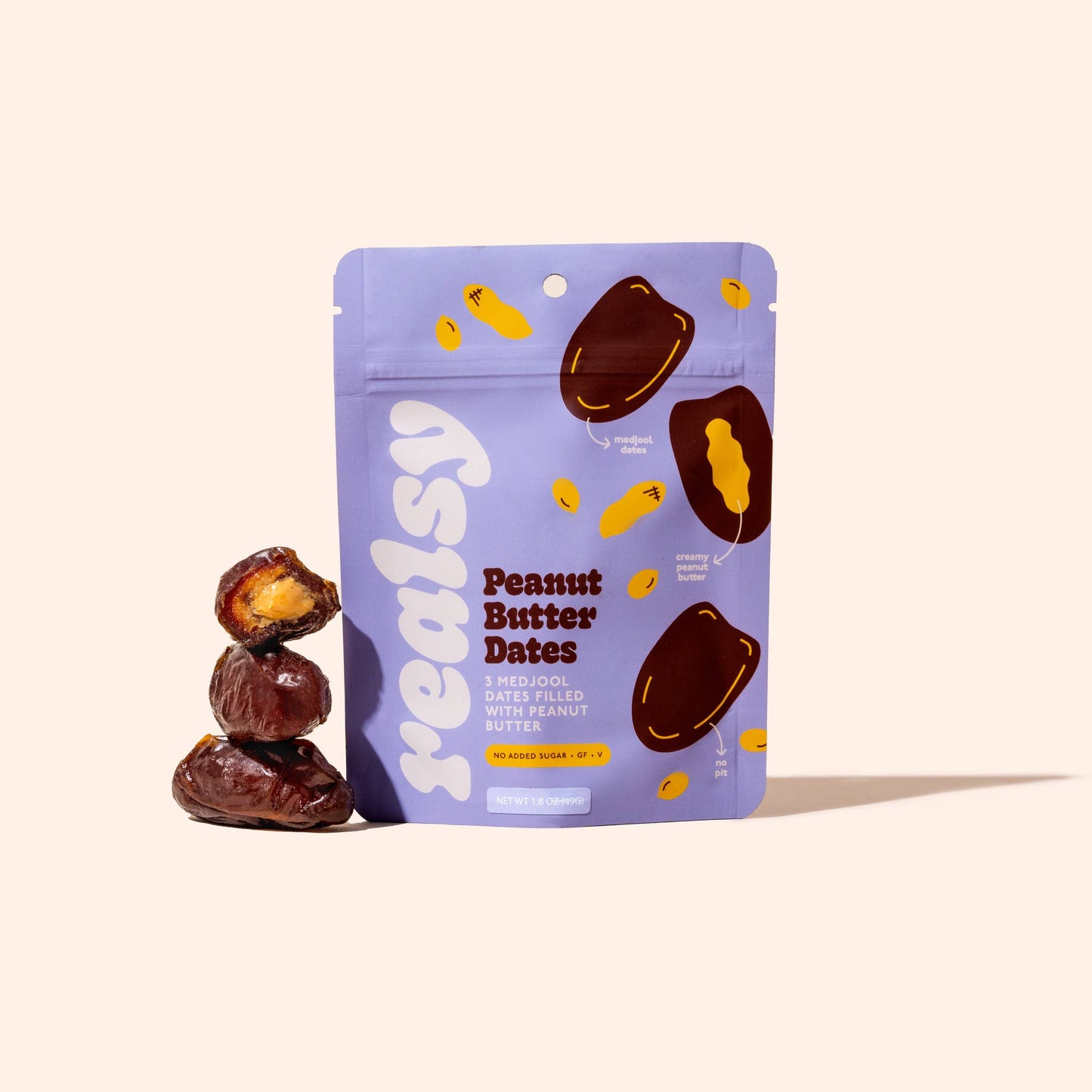 Realsy | Peanut Butter Filled Medjool Date Snack Pack